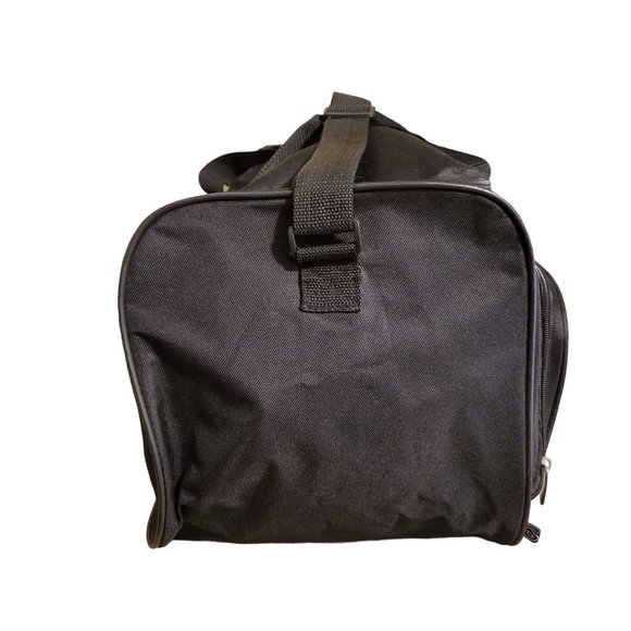 Duffle Bag Black Zipper Opening and Outside Pocket Large 22 x 12 x 12 - Picture 4 of 11